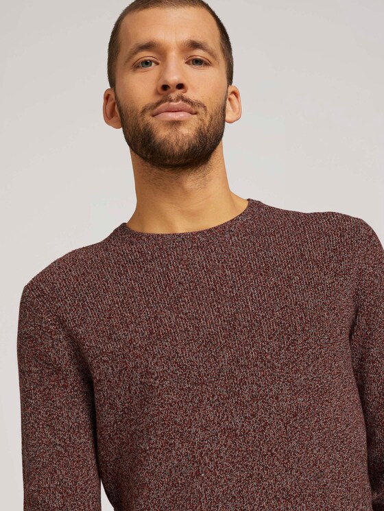 Multicolored Pullover - Männer - orange navy white mouline Multicolored Pullover - Männer - orange navy white mouline - 9 - TOM TAILOR