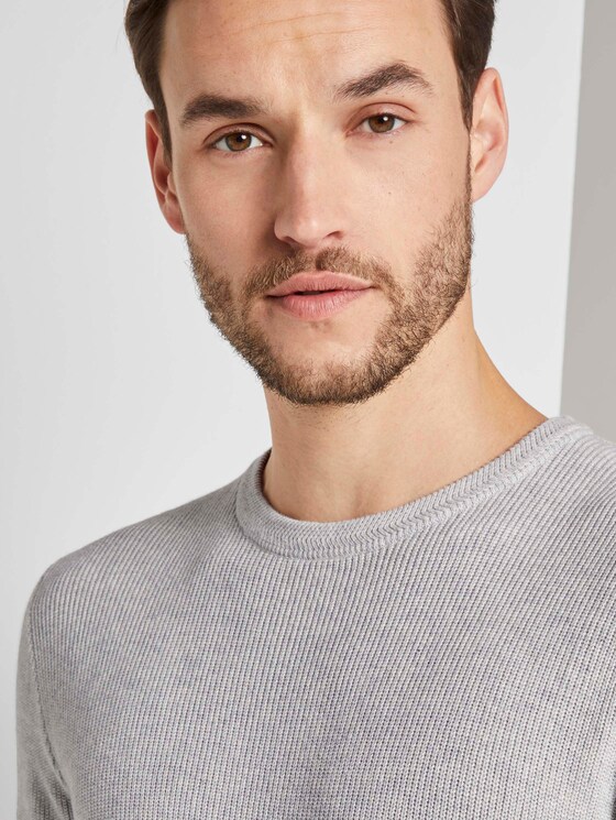 Multicolored Pullover - Männer - light grey white mouline Multicolored Pullover - Männer - light grey white mouline - 10 - TOM TAILOR