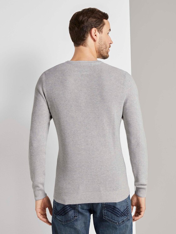 Multicolored Pullover - Männer - light grey white mouline Multicolored Pullover - Männer - light grey white mouline - 2 - TOM TAILOR