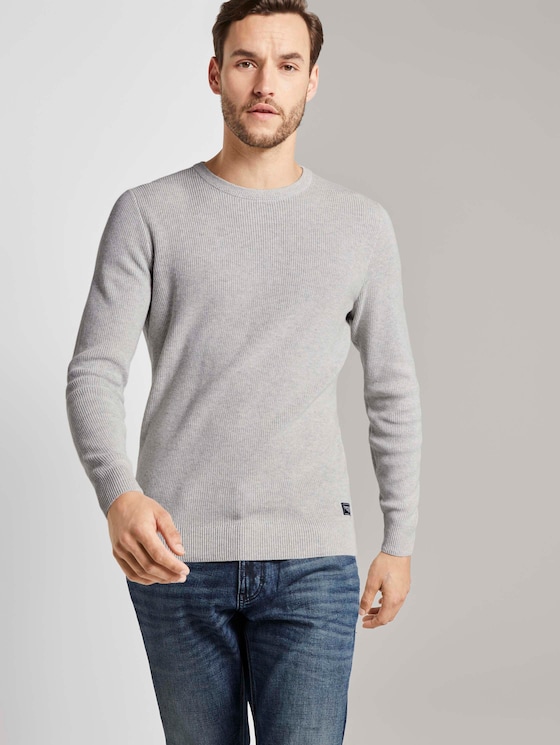 Multicolored Pullover - Männer - light grey white mouline Multicolored Pullover - Männer - light grey white mouline - 5 - TOM TAILOR