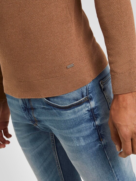 Fein strukturierter Pullover - Männer - Ginger Orange Fein strukturierter Pullover - Männer - Ginger Orange - 10 - TOM TAILOR