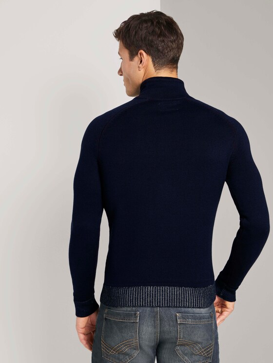 Melierter Troyer Pullover - Männer - Sky Captain Blue Melierter Troyer Pullover - Männer - Sky Captain Blue - 2 - TOM TAILOR