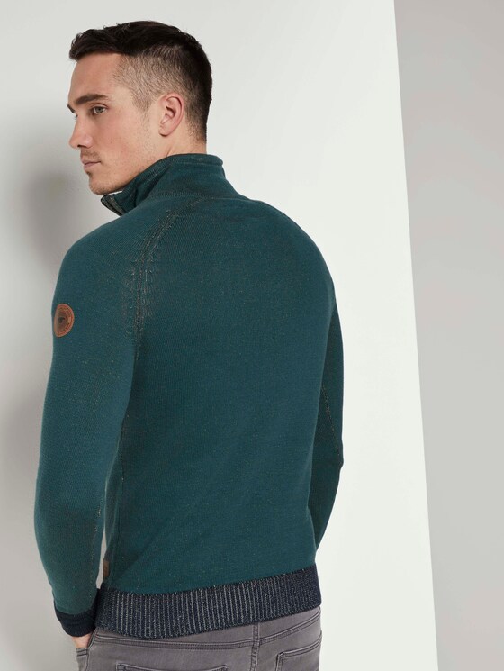 Melierter Troyer Pullover - Männer - Stroke Green Melierter Troyer Pullover - Männer - Stroke Green - 2 - TOM TAILOR