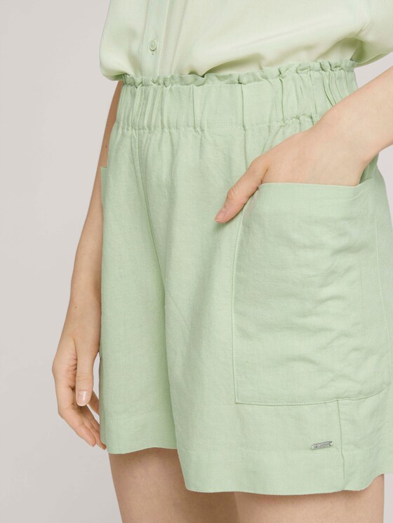 Paperbag Shorts mit Leinen - Frauen - light dusty green Paperbag Shorts mit Leinen - Frauen - light dusty green - 10 - TOM TAILOR Denim