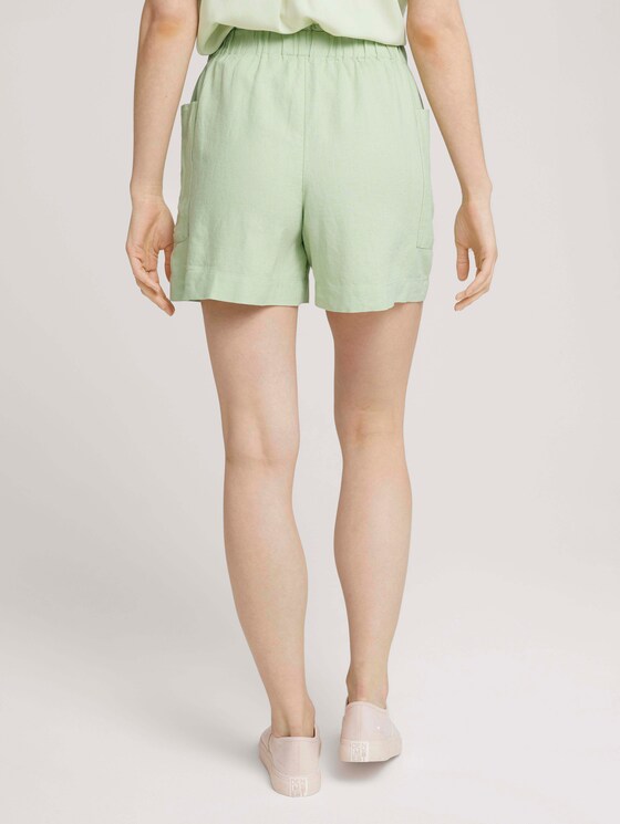 Paperbag Shorts mit Leinen - Frauen - light dusty green Paperbag Shorts mit Leinen - Frauen - light dusty green - 2 - TOM TAILOR Denim