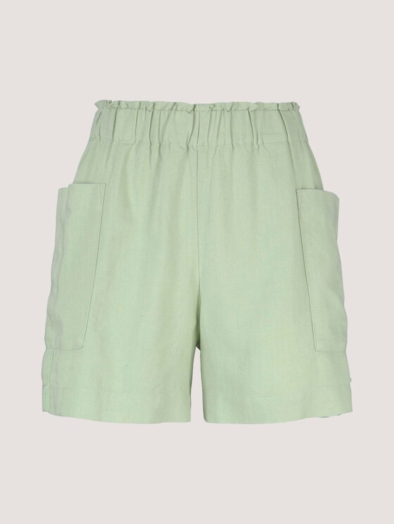 Paperbag Shorts mit Leinen - Frauen - light dusty green Paperbag Shorts mit Leinen - Frauen - light dusty green - 7 - TOM TAILOR Denim