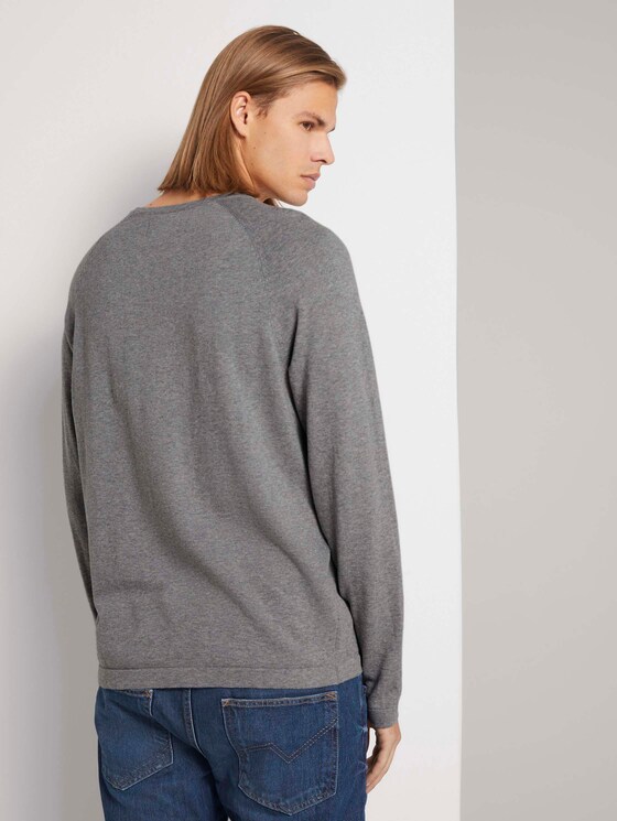 Melierter Strickpullover - Männer - Heather Grey Melange Melierter Strickpullover - Männer - Heather Grey Melange - 2 - TOM TAILOR Denim