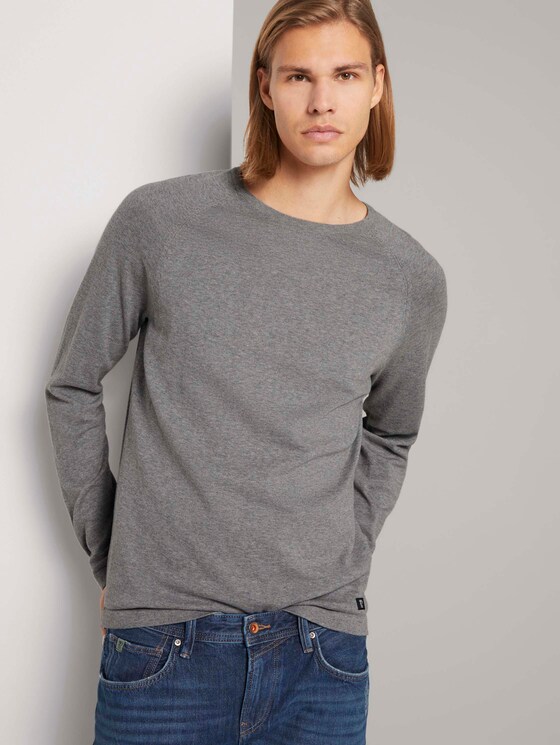 Melierter Strickpullover - Männer - Heather Grey Melange Melierter Strickpullover - Männer - Heather Grey Melange - 5 - TOM TAILOR Denim