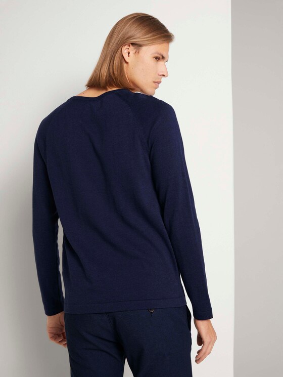 Melierter Strickpullover - Männer - Sky Captain Blue Non-Solid Melierter Strickpullover - Männer - Sky Captain Blue Non-Solid - 2 - TOM TAILOR Denim