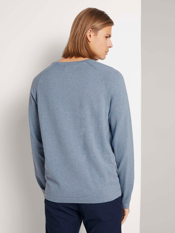 Melierter Strickpullover - Männer - soft light blue melange Melierter Strickpullover - Männer - soft light blue melange - 2 - TOM TAILOR Denim