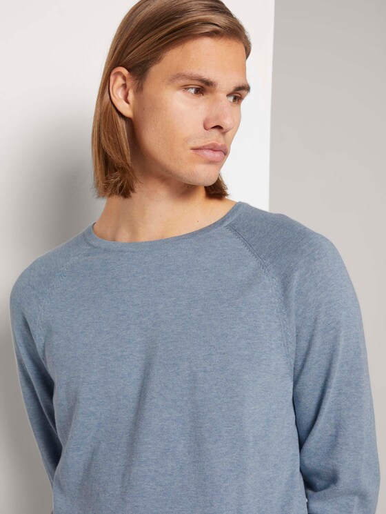 Melierter Strickpullover - Männer - soft light blue melange Melierter Strickpullover - Männer - soft light blue melange - 9 - TOM TAILOR Denim
