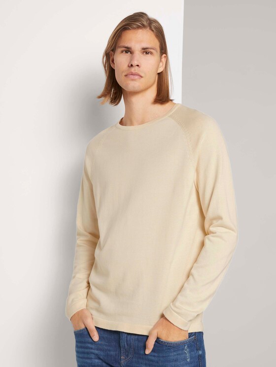 Melierter Strickpullover - Männer - light almond Melierter Strickpullover - Männer - light almond - 1 - TOM TAILOR Denim