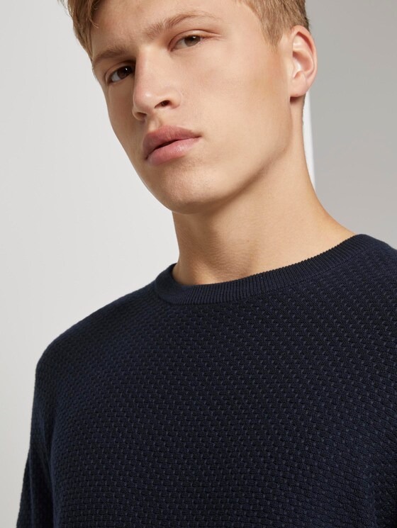 Strukturierter Strickpullover - Männer - Sky Captain Blue Strukturierter Strickpullover - Männer - Sky Captain Blue - 10 - TOM TAILOR Denim