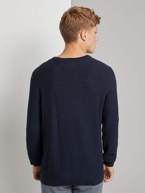 Strukturierter Strickpullover - Männer - Sky Captain Blue Strukturierter Strickpullover - Männer - Sky Captain Blue - 2 - TOM TAILOR Denim