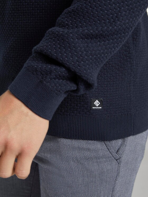 Strukturierter Strickpullover - Männer - Sky Captain Blue Strukturierter Strickpullover - Männer - Sky Captain Blue - 9 - TOM TAILOR Denim