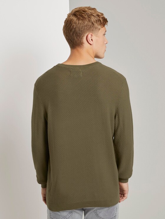 Strukturierter Strickpullover - Männer - Dry Greyish Olive Strukturierter Strickpullover - Männer - Dry Greyish Olive - 2 - TOM TAILOR Denim
