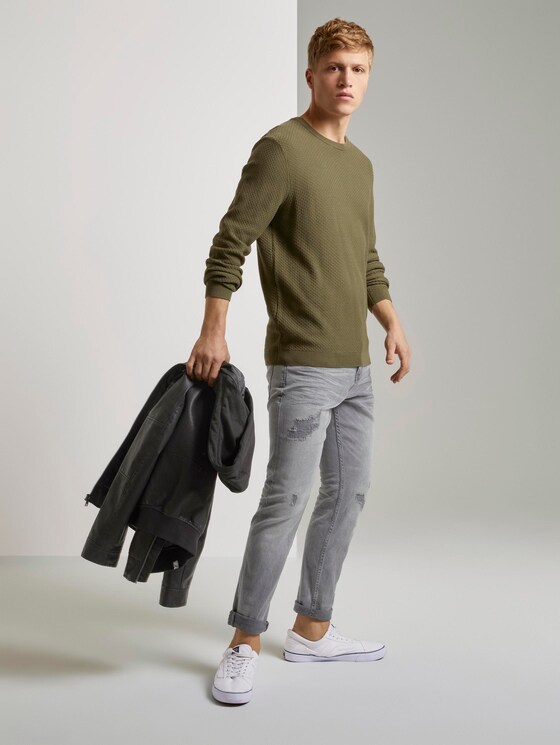 Strukturierter Strickpullover - Männer - Dry Greyish Olive Strukturierter Strickpullover - Männer - Dry Greyish Olive - 3 - TOM TAILOR Denim