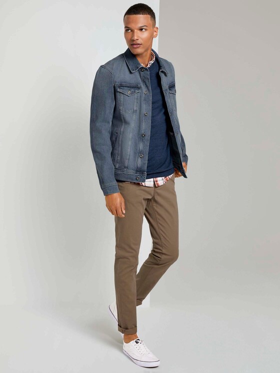 Melierter Pullover mit Ripp-Details - Männer - navy tonal space dye Melierter Pullover mit Ripp-Details - Männer - navy tonal space dye - 3 - TOM TAILOR Denim