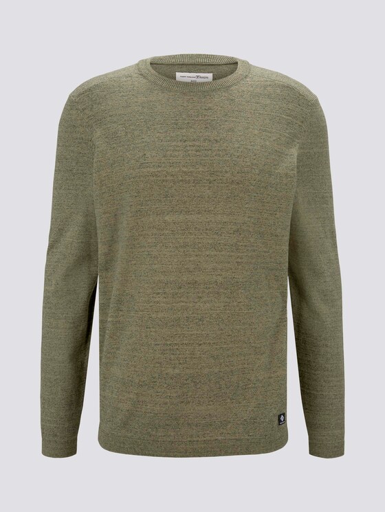 Melierter Pullover mit Ripp-Details - Männer - olive tonal space dye Melierter Pullover mit Ripp-Details - Männer - olive tonal space dye - 7 - TOM TAILOR Denim