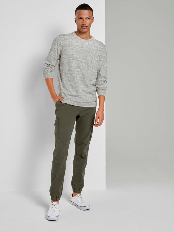 Melierter Pullover mit Ripp-Details - Männer - grey white space dye Melierter Pullover mit Ripp-Details - Männer - grey white space dye - 3 - TOM TAILOR Denim