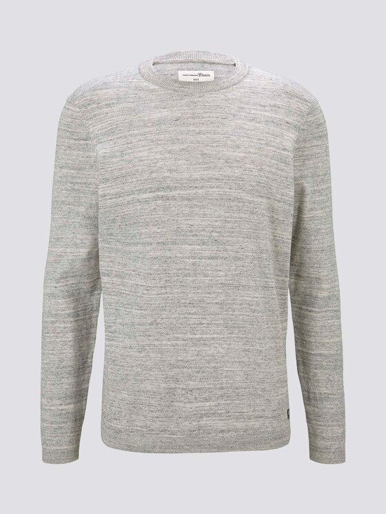 Melierter Pullover mit Ripp-Details - Männer - grey white space dye Melierter Pullover mit Ripp-Details - Männer - grey white space dye - 7 - TOM TAILOR Denim