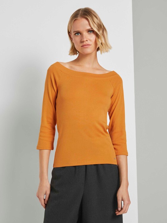 Schulterfreies Carmen Shirt - Frauen - orange yellow Schulterfreies Carmen Shirt - Frauen - orange yellow - 1 - TOM TAILOR Denim