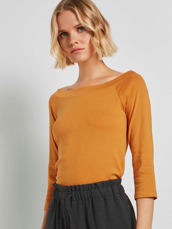 Schulterfreies Carmen Shirt - Frauen - orange yellow Schulterfreies Carmen Shirt - Frauen - orange yellow - 5 - TOM TAILOR Denim