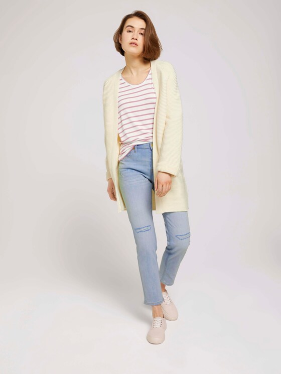 Gestreiftes T-Shirt im Loose-Fit - Frauen - rose white stripe Gestreiftes T-Shirt im Loose-Fit - Frauen - rose white stripe - 3 - TOM TAILOR Denim