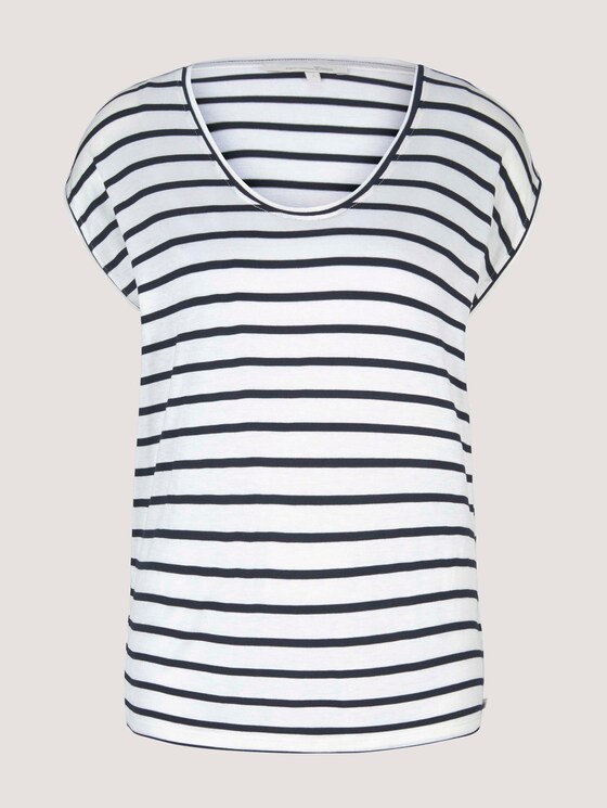 Gestreiftes T-Shirt im Loose-Fit - Frauen - navy white stripe Gestreiftes T-Shirt im Loose-Fit - Frauen - navy white stripe - 7 - TOM TAILOR Denim