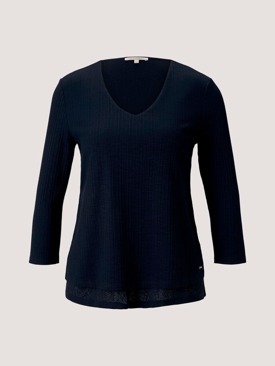 Shirt mit Ripp-Struktur - Frauen - Sky Captain Blue Shirt mit Ripp-Struktur - Frauen - Sky Captain Blue - 7 - TOM TAILOR Denim