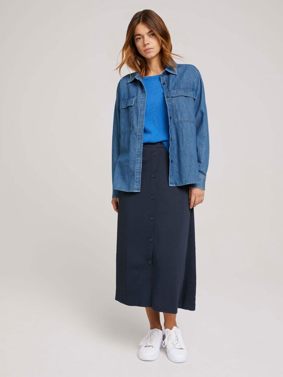 Basic Langarmshirt - Frauen - mid blue Basic Langarmshirt - Frauen - mid blue - 3 - TOM TAILOR Denim