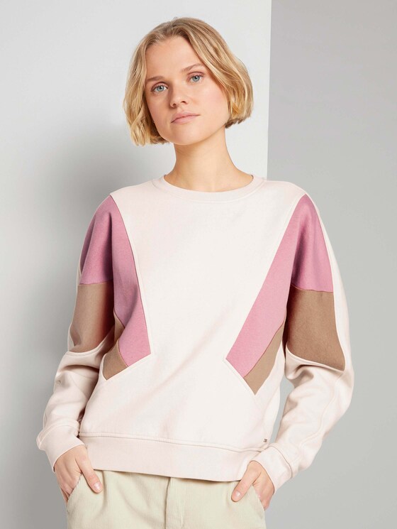 Sweatshirt im Colourblocking - Frauen - soft creme beige Sweatshirt im Colourblocking - Frauen - soft creme beige - 1 - TOM TAILOR Denim