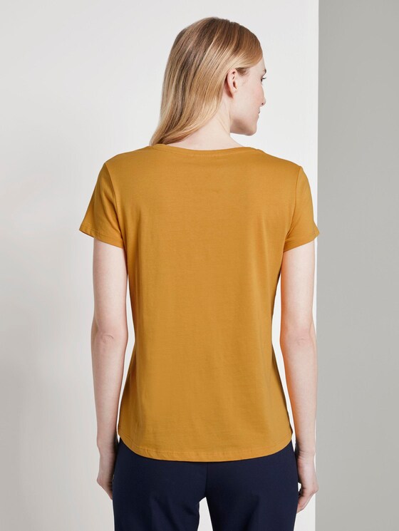 Basic T-Shirt mit Brustprint - Frauen - Sunflower Basic T-Shirt mit Brustprint - Frauen - Sunflower - 2 - TOM TAILOR Denim