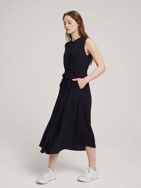 Sleeveless utility midi dress - Women - deep black Sleeveless utility midi dress - Women - deep black - 3 - TOM TAILOR Denim