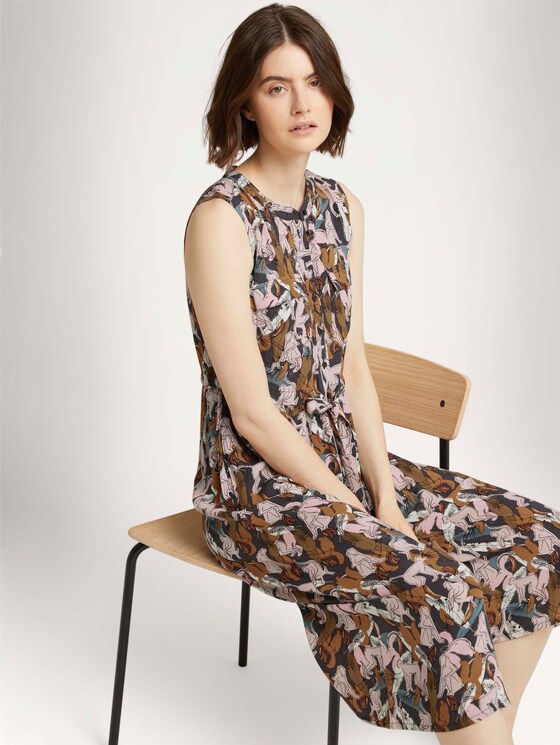 Sleeveless utility midi dress - Women - abstract monkey print Sleeveless utility midi dress - Women - abstract monkey print - 3 - TOM TAILOR Denim