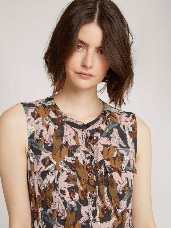 Sleeveless utility midi dress - Women - abstract monkey print Sleeveless utility midi dress - Women - abstract monkey print - 5 - TOM TAILOR Denim