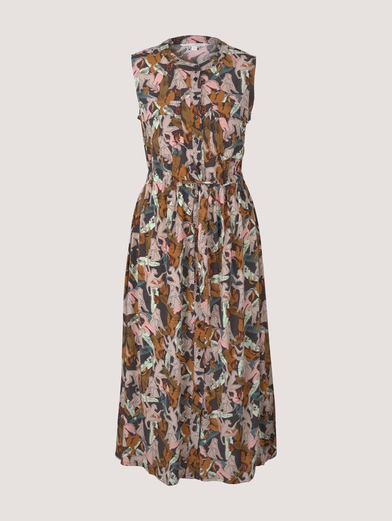Sleeveless utility midi dress - Women - abstract monkey print Sleeveless utility midi dress - Women - abstract monkey print - 7 - TOM TAILOR Denim