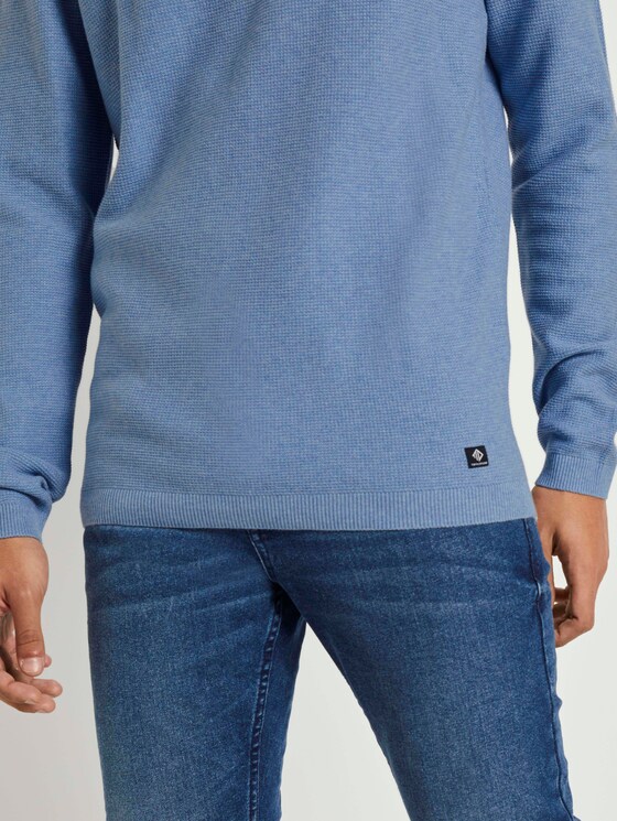 Pullover mit Waffelstruktur - Männer - soft light blue melange Pullover mit Waffelstruktur - Männer - soft light blue melange - 10 - TOM TAILOR Denim