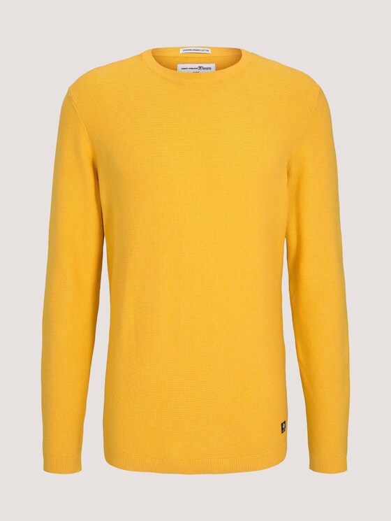 Pullover mit Waffelstruktur - Männer - star shine yellow melange Pullover mit Waffelstruktur - Männer - star shine yellow melange - 7 - TOM TAILOR Denim