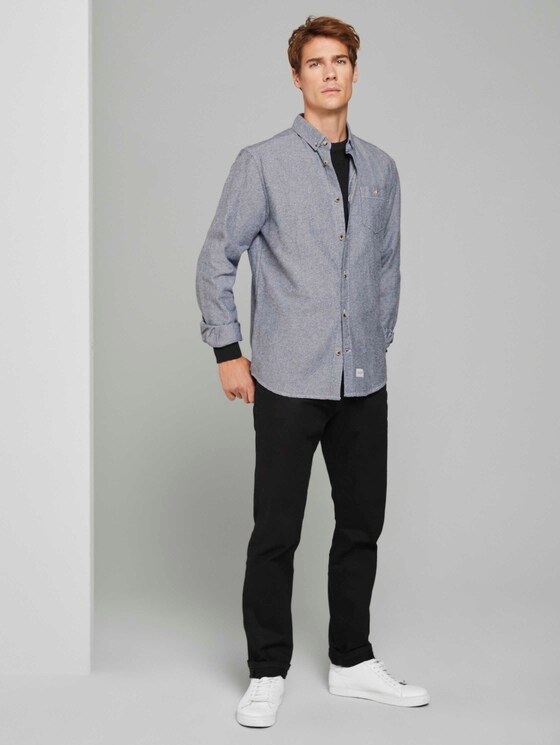 Basic Pullover mit Streifenstruktur - Männer - Black Basic Pullover mit Streifenstruktur - Männer - Black - 3 - TOM TAILOR