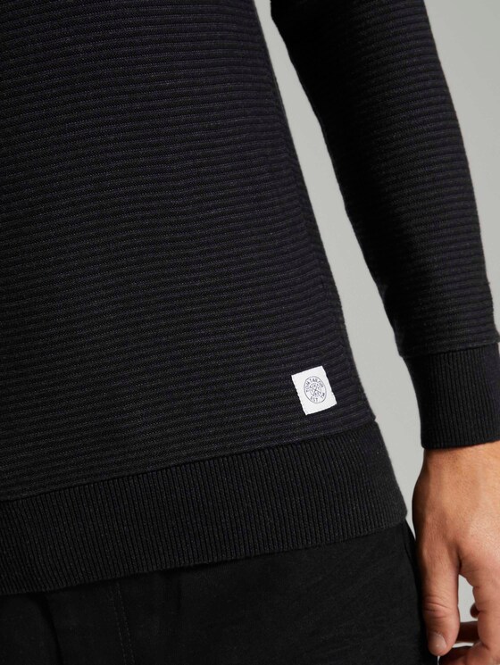 Basic Pullover mit Streifenstruktur - Männer - Black Basic Pullover mit Streifenstruktur - Männer - Black - 9 - TOM TAILOR