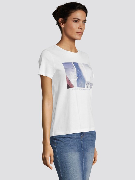 T-Shirt mit Motivprint - Frauen - Whisper White T-Shirt mit Motivprint - Frauen - Whisper White - 5 - TOM TAILOR