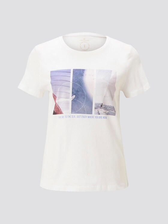 T-Shirt mit Motivprint - Frauen - Whisper White T-Shirt mit Motivprint - Frauen - Whisper White - 7 - TOM TAILOR