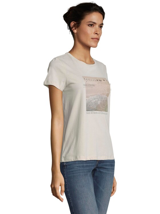 T-shirt with artwork - Women - dusty alabaster T-shirt with artwork - Women - dusty alabaster - 5 - TOM TAILOR