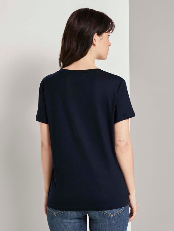 Basic T-Shirt aus Lyocell - Frauen - Sky Captain Blue Basic T-Shirt aus Lyocell - Frauen - Sky Captain Blue - 2 - TOM TAILOR