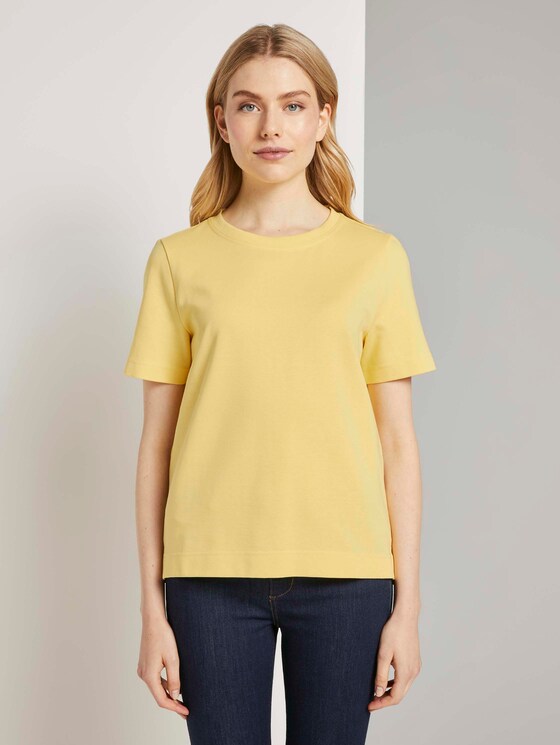 Modernes Basic T-Shirt - Frauen - honey popcorn Modernes Basic T-Shirt - Frauen - honey popcorn - 1 - TOM TAILOR