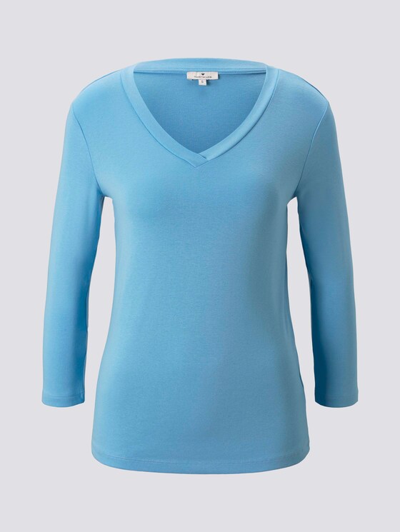 Shirt mit Bio-Baumwolle - Frauen - Clear Light Blue Shirt mit Bio-Baumwolle - Frauen - Clear Light Blue - 7 - TOM TAILOR