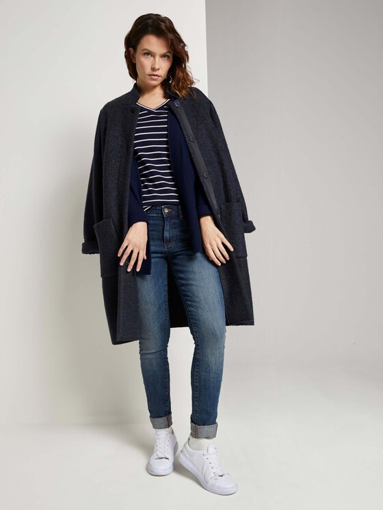 Shirt mit V-Ausschnitt - Frauen - navy stripe Shirt mit V-Ausschnitt - Frauen - navy stripe - 3 - TOM TAILOR
