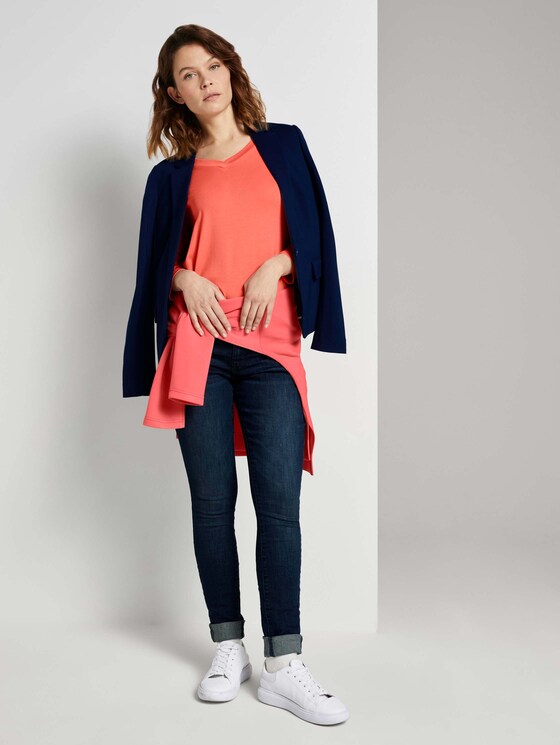 Shirt mit V-Ausschnitt - Frauen - strong peach tone Shirt mit V-Ausschnitt - Frauen - strong peach tone - 3 - TOM TAILOR
