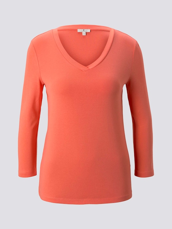 Shirt mit V-Ausschnitt - Frauen - strong peach tone Shirt mit V-Ausschnitt - Frauen - strong peach tone - 7 - TOM TAILOR
